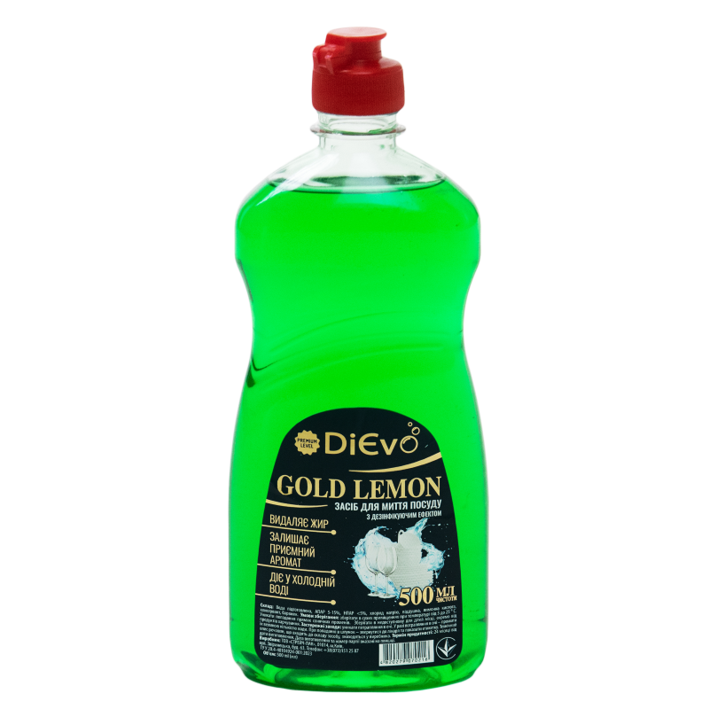 Засіб для миття посуду Gold Lemon Premium 500мл ТМ DiЄvo